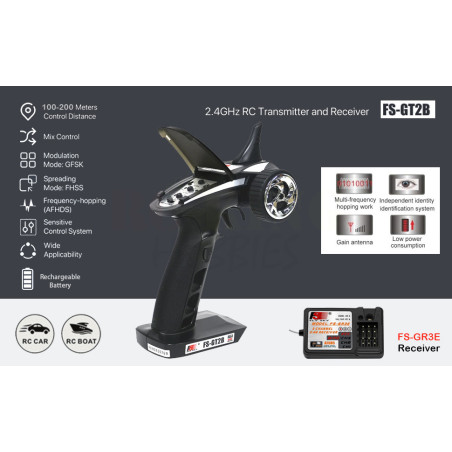 FlySky FS-GT2B 2.4Ghz 3CH Transmitter w/Receiver