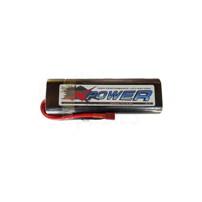 XPower 3400mah 2S 7.4v 25C Hard Case Li-Po Battery Pack